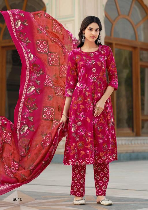 Suryajyoti rashmika vol-6 anarkali wholesale layered kurtis